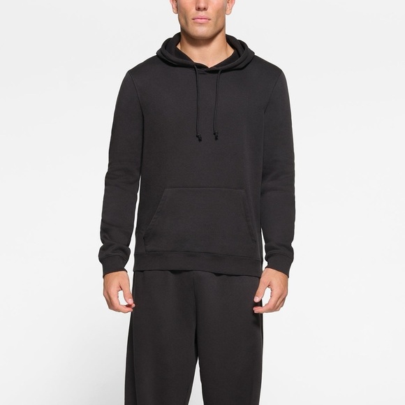NWT SKIMS Lounge Fleece Hoodie in Onyx Black S Small - Picture 1 of 5